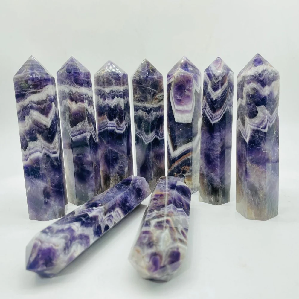 4-5in Dream Chevron Amethyst Point Tower Wholesale - Image 3