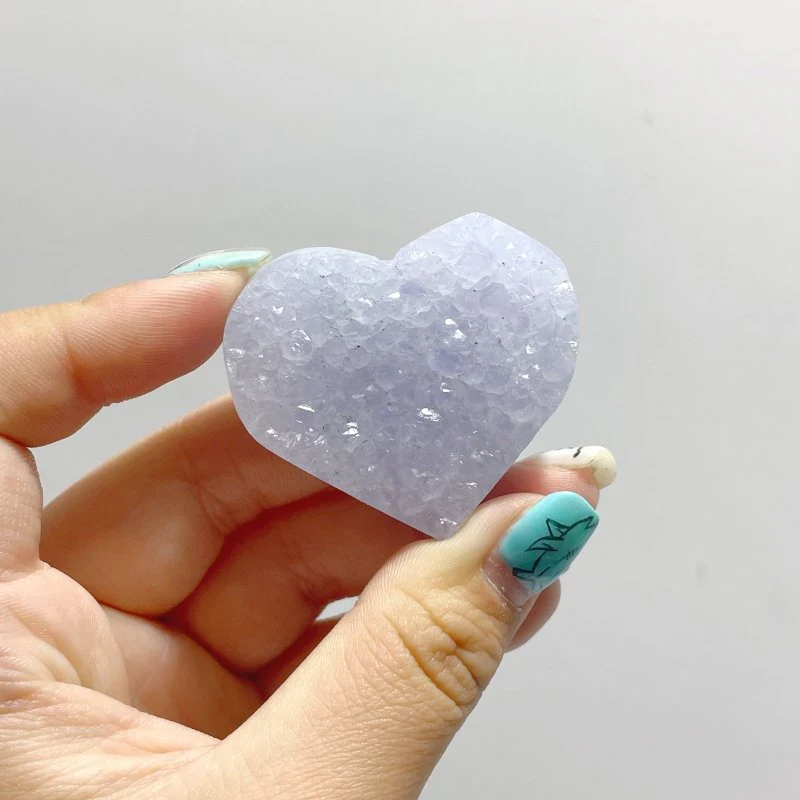 Druzy Blue Chalcedony Heart Wholesale - Image 5