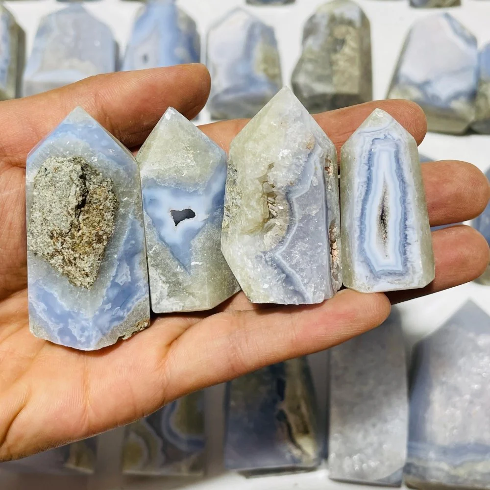46 Pieces Druzy Blue Chalcedony Points - Image 6