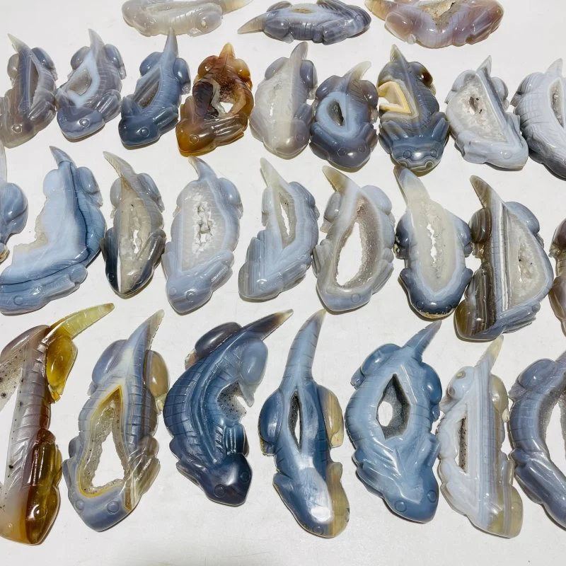 30 Pieces Druzy Geode Agate Giant Salamander Carving - Image 2