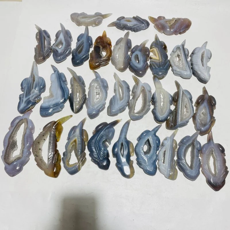 30 Pieces Druzy Geode Agate Giant Salamander Carving - Image 4