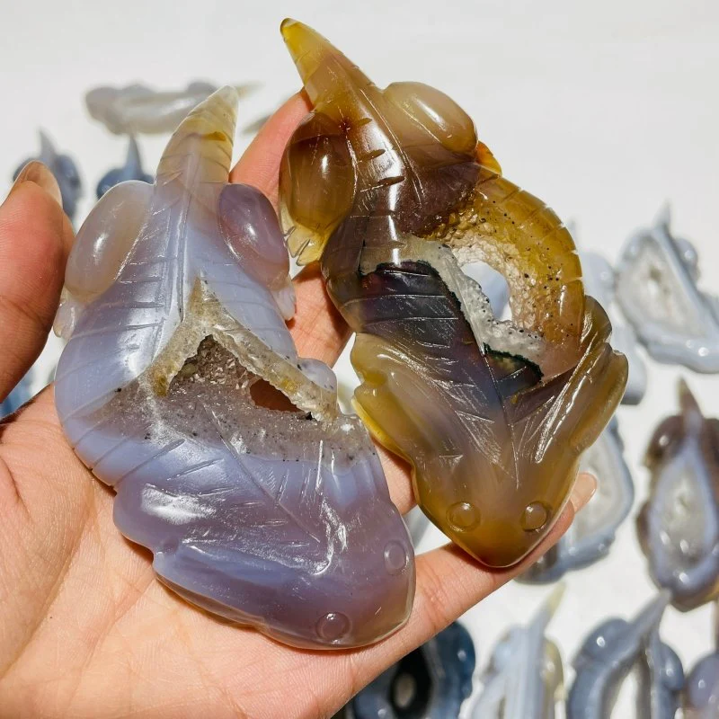 30 Pieces Druzy Geode Agate Giant Salamander Carving - Image 6