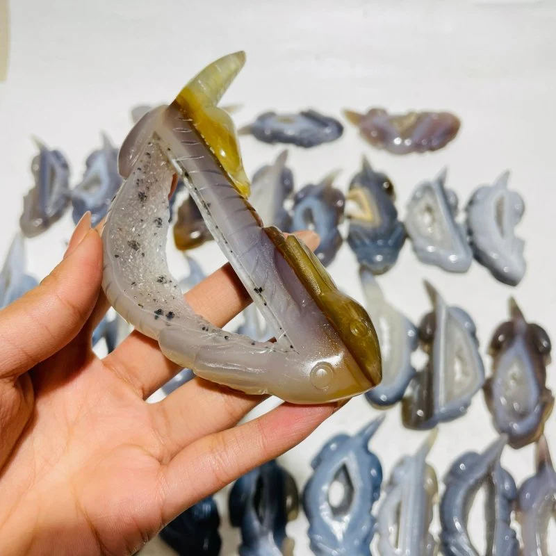 30 Pieces Druzy Geode Agate Giant Salamander Carving - Image 7