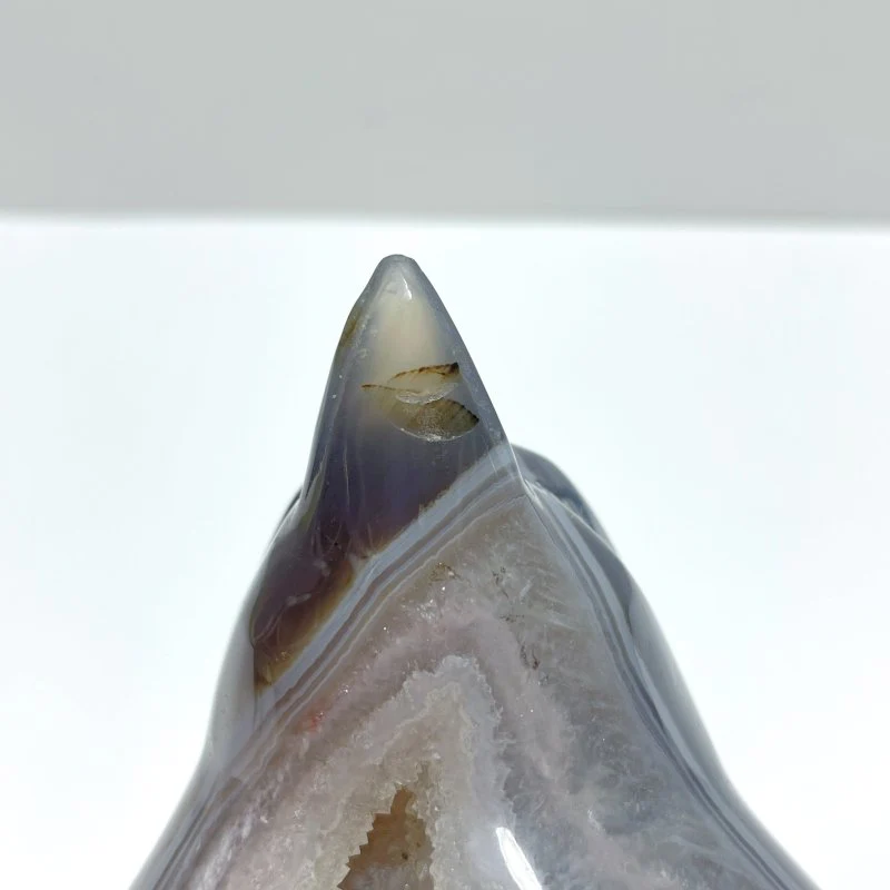 Large Druzy Geode Agate Penguin Carving(Natural Crack) - Image 7