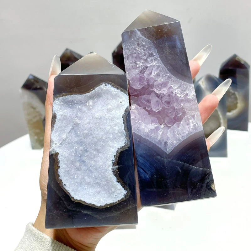 14 Pieces Beautiful Geode Agate Tower - Image 3