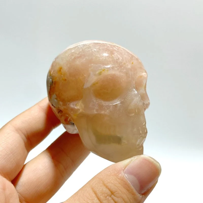 15 Pieces Sakura Flower Agate Skull Carving - Image 3