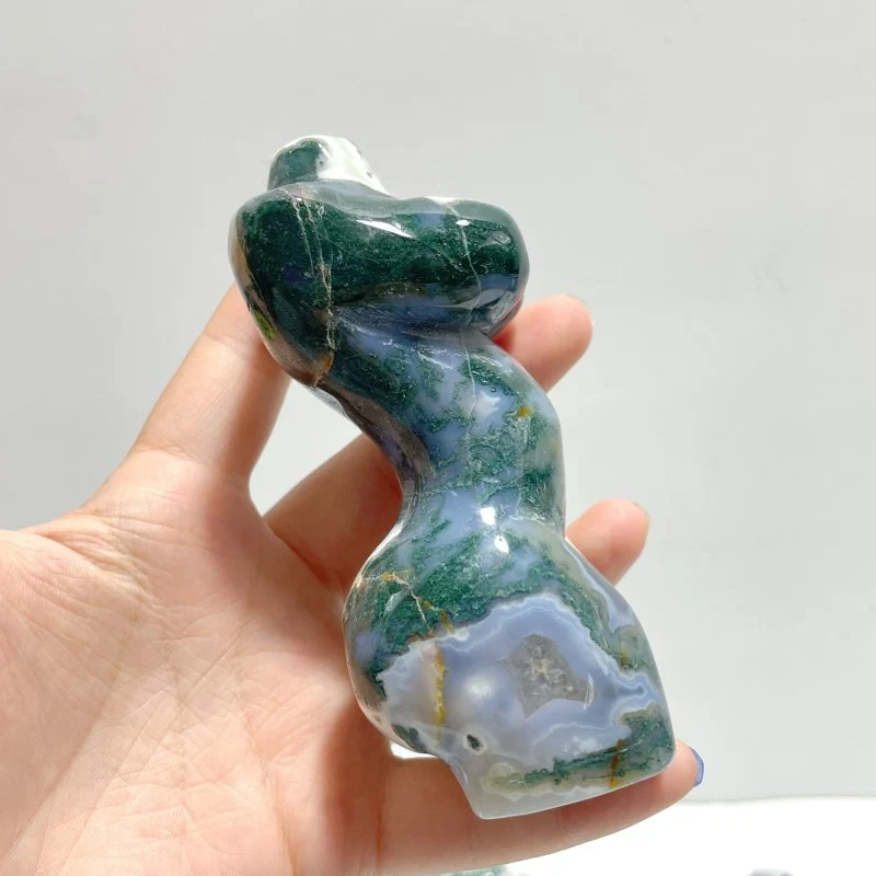 7 Pieces Moss Agate Goddess Carving - Image 3