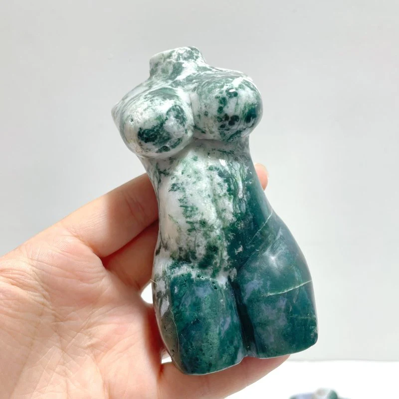 7 Pieces Moss Agate Goddess Carving - Image 4
