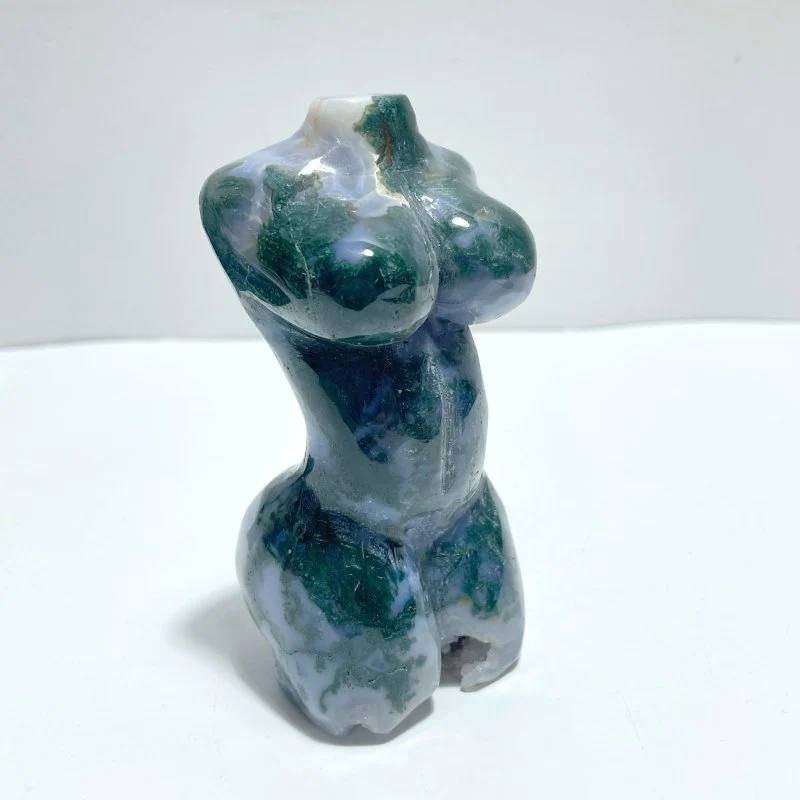 7 Pieces Moss Agate Goddess Carving - Image 6