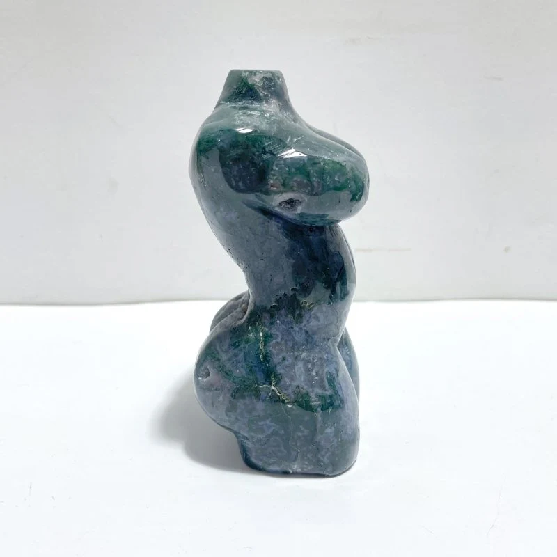 7 Pieces Moss Agate Goddess Carving - Image 7