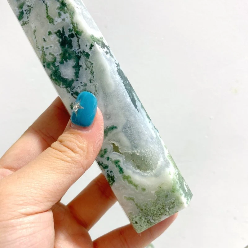 9 Pieces Large Druzy Moss Agate Point - Image 6