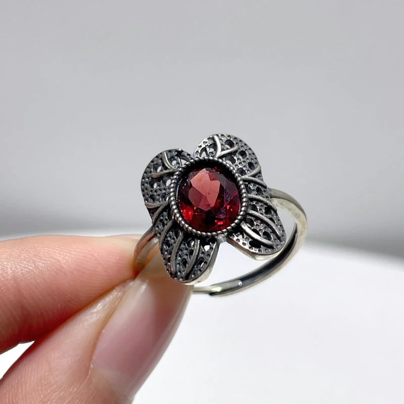 #E2 Silver Rings Wholesale Sunstone Garnet Moonstone Labradorite Rose Quartz - Image 3