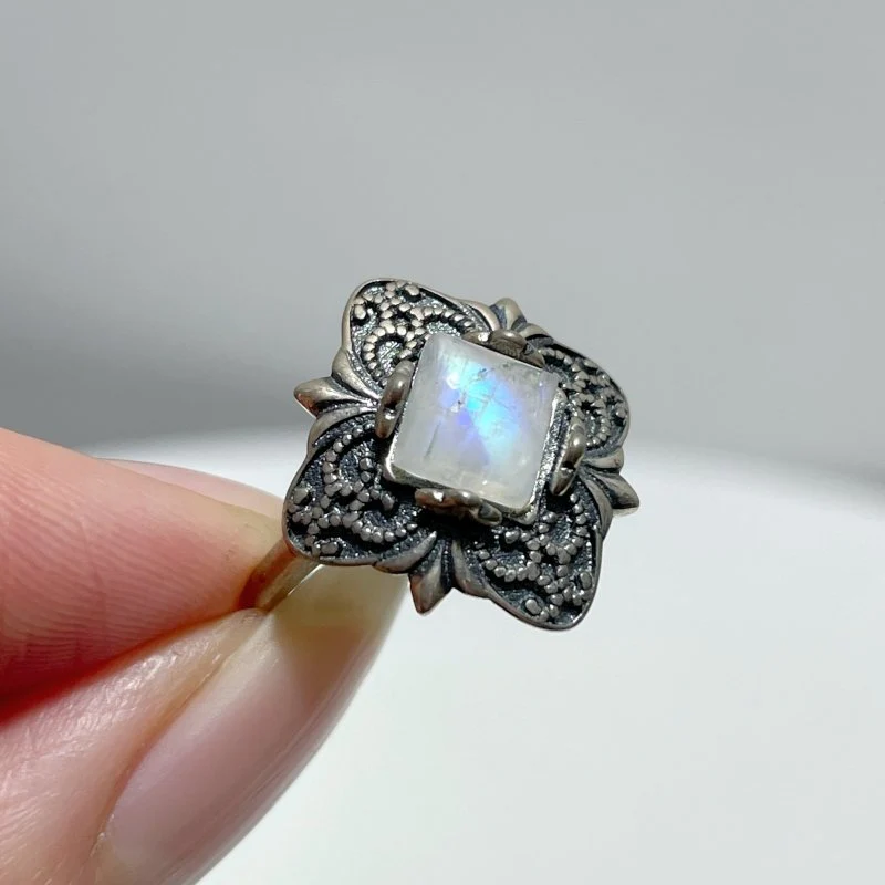 #E6 Silver Rings Wholesale Sunstone Garnet Moonstone