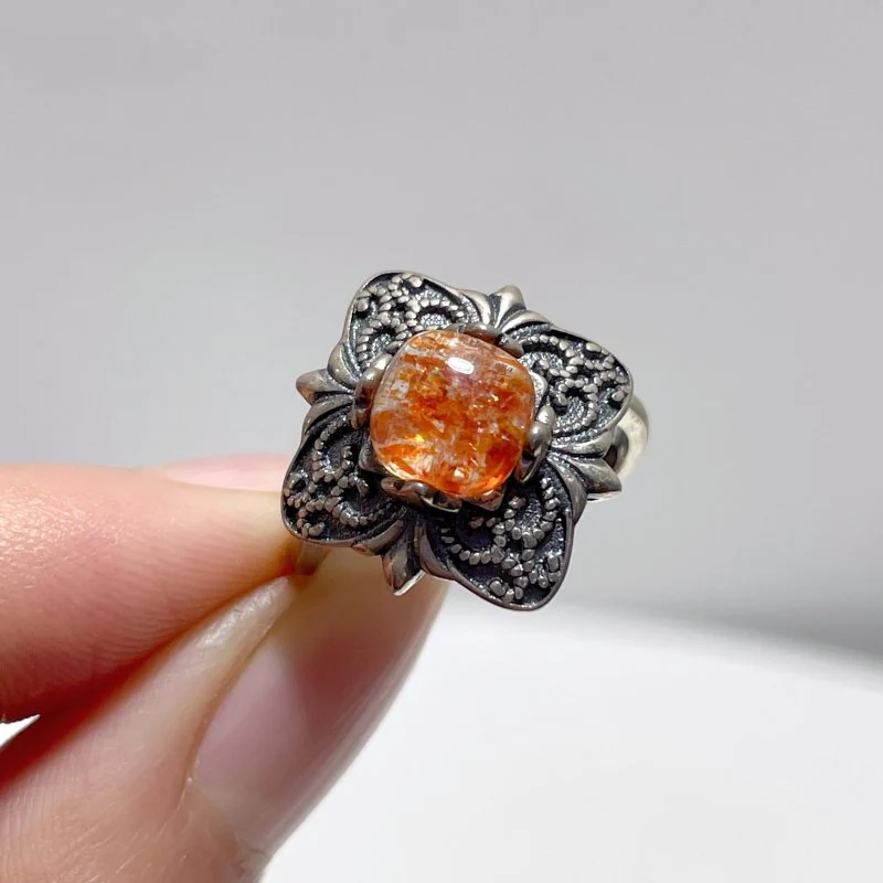 #E6 Silver Rings Wholesale Sunstone Garnet Moonstone - Image 2
