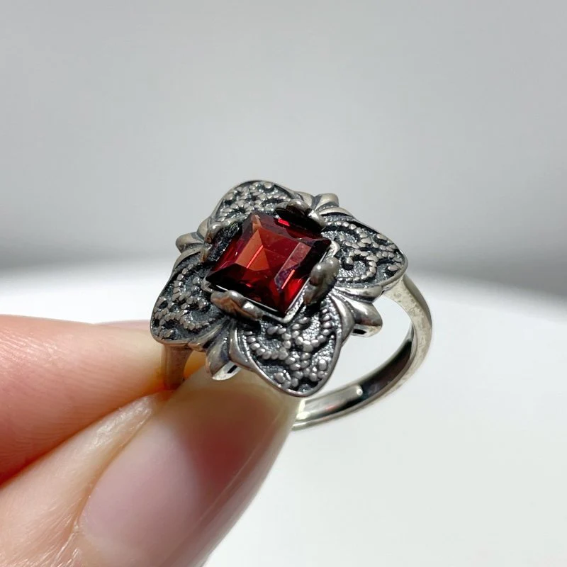 #E6 Silver Rings Wholesale Sunstone Garnet Moonstone - Image 3
