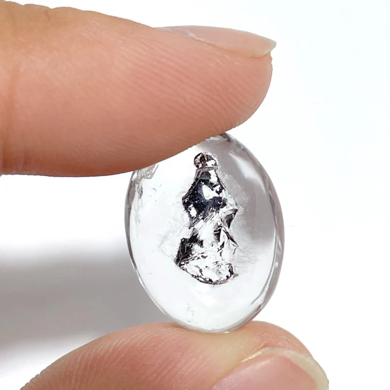 6 Pieces Enhydro Quartz Oval Cabochon Polished Crystal DIY Pendant #2 - Image 5