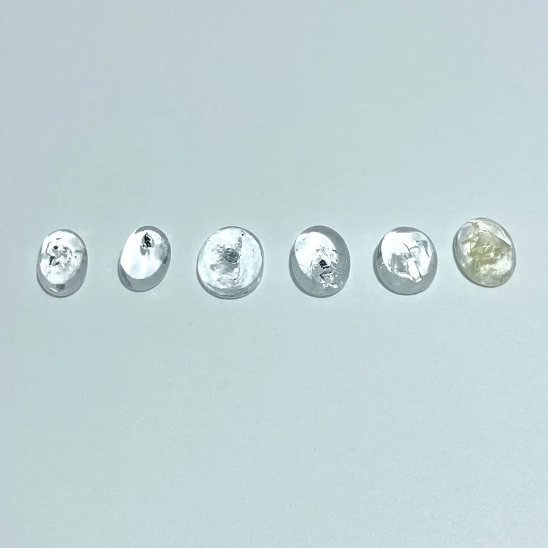 6 Pieces Enhydro Quartz Oval Cabochon Crystal DIY Pendants #1 - Image 2