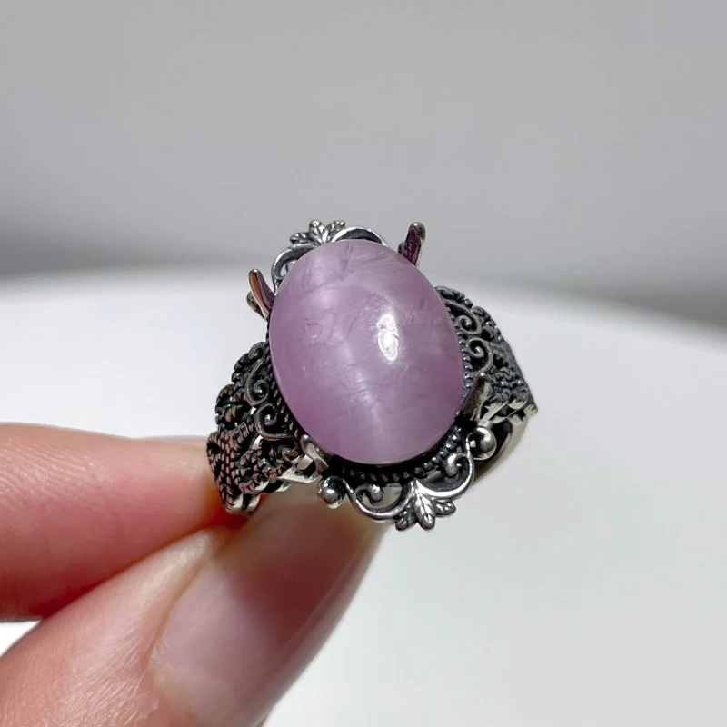 #F3 Silver Rings Wholesale Kunzite Labradorite Gold Sheen Obsidian Malachite Amethyst Tiger Eye Moss Agate - Image 4