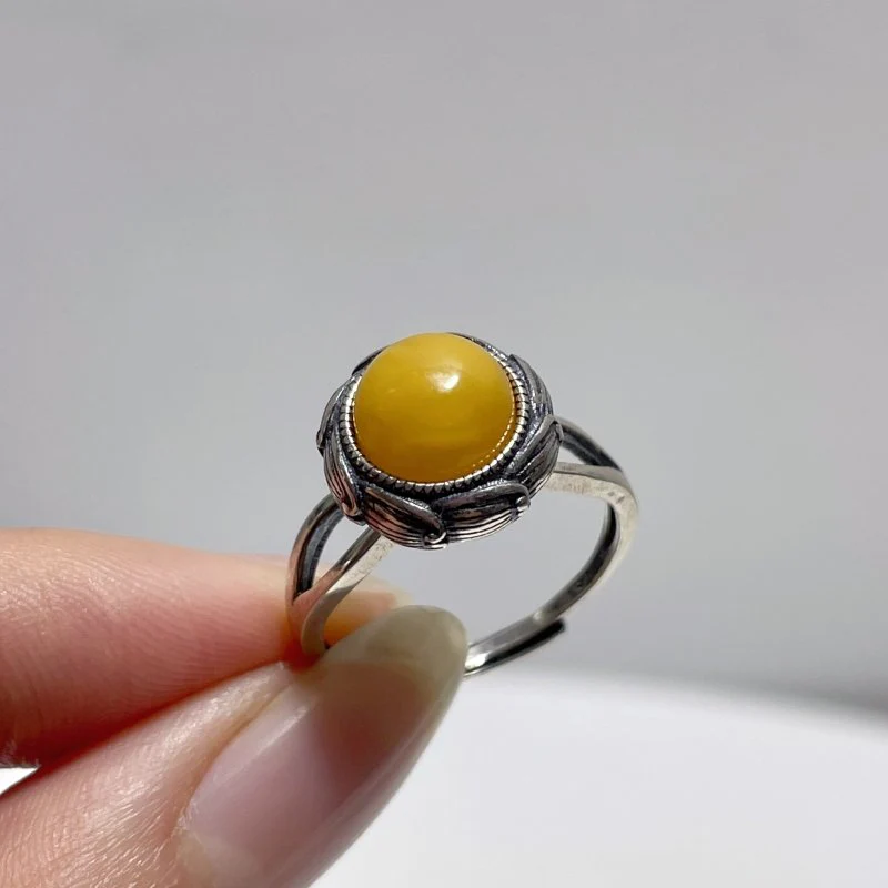 #F3 Silver Rings Wholesale Sunstone Malachite Citrine Yellow Jade Amethyst Lavender Quartz Moonstone Rhodochrosite - Image 5