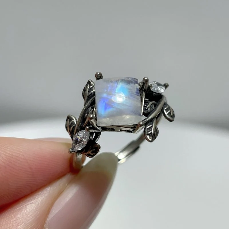 #F7 Silver Rings Vine Shape Wholesale Moonstone Amethyst Citrine