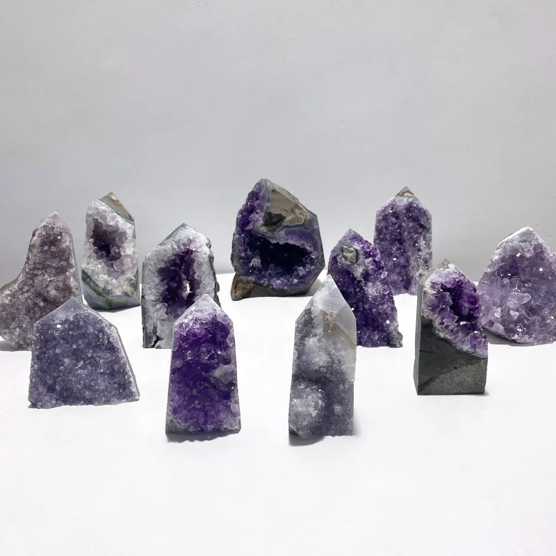 11 Pieces Amethyst Clusters Geode Home Decor