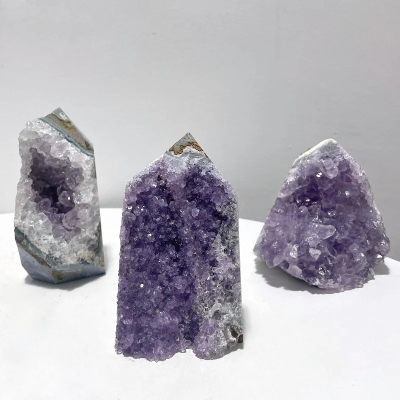 11 Pieces Amethyst Clusters Geode Home Decor - Image 2