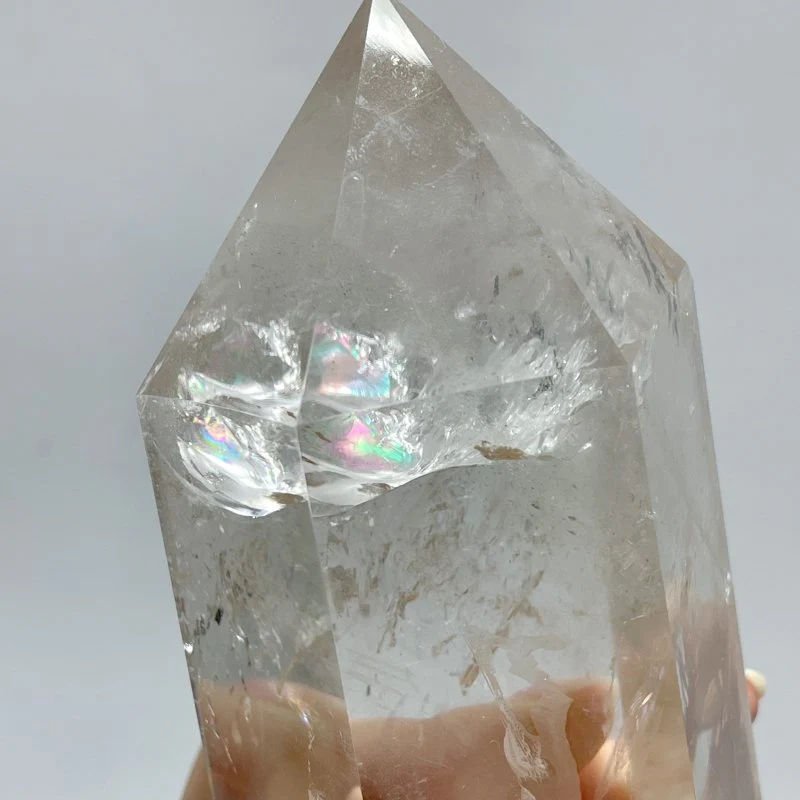 5 Pieces Large Clear Quartz Tower Raw Bottom - Image 4