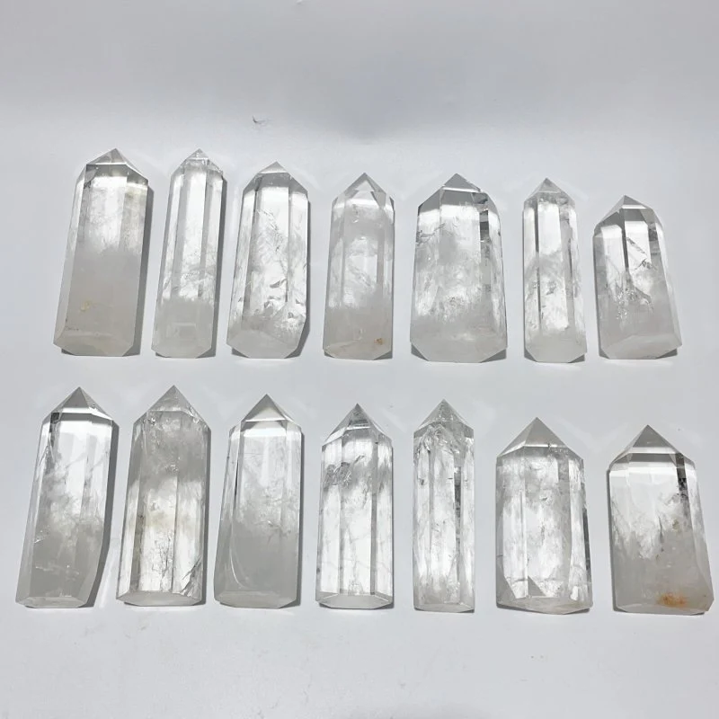 14 Pieces Fat Clear Quartz Tower Points Crystal