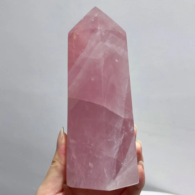 9 Pieces Fat Rose Quartz Points