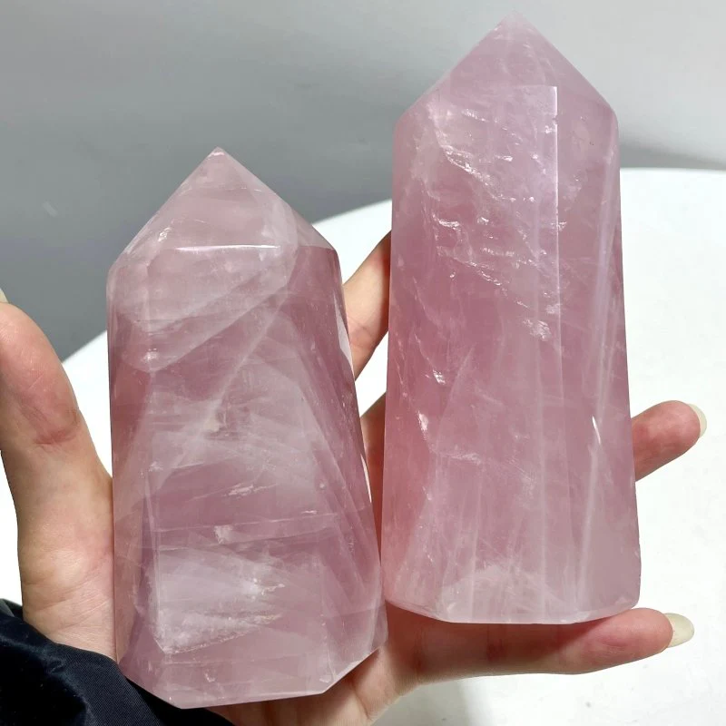 9 Pieces Fat Rose Quartz Points - Image 3