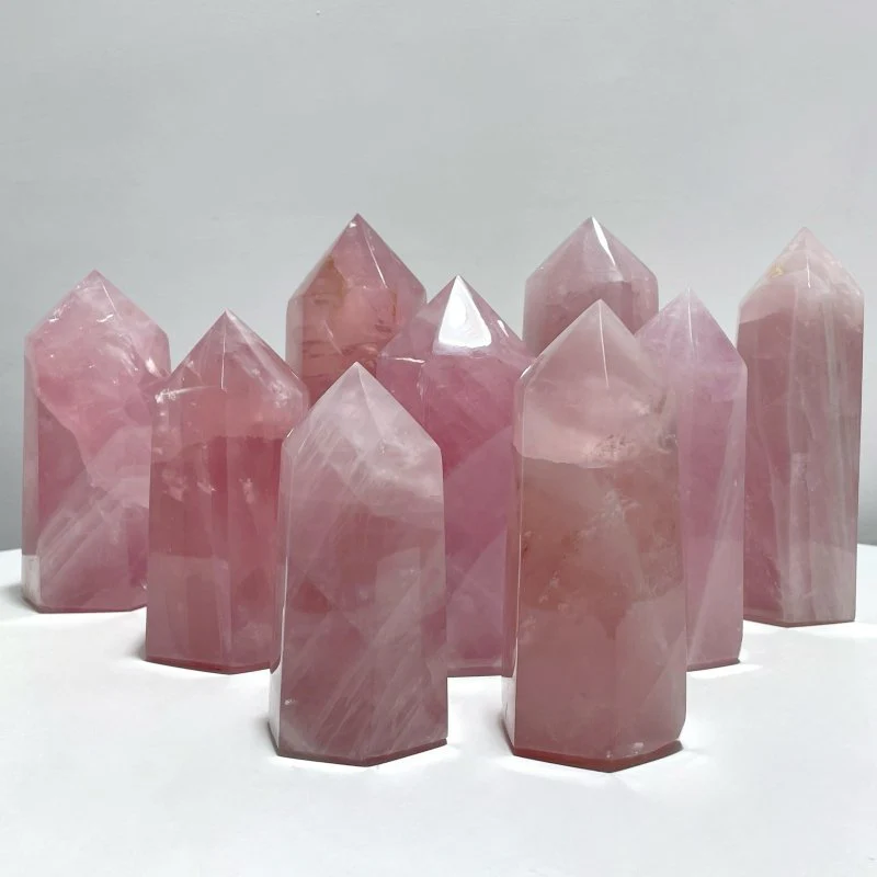 9 Pieces Fat Rose Quartz Points - Image 4
