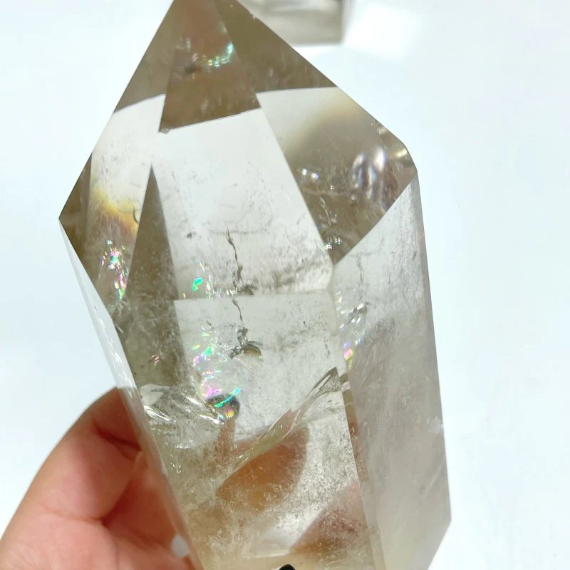 5 Pieces Fat Light Smoky Quartz Tower Point - Image 2