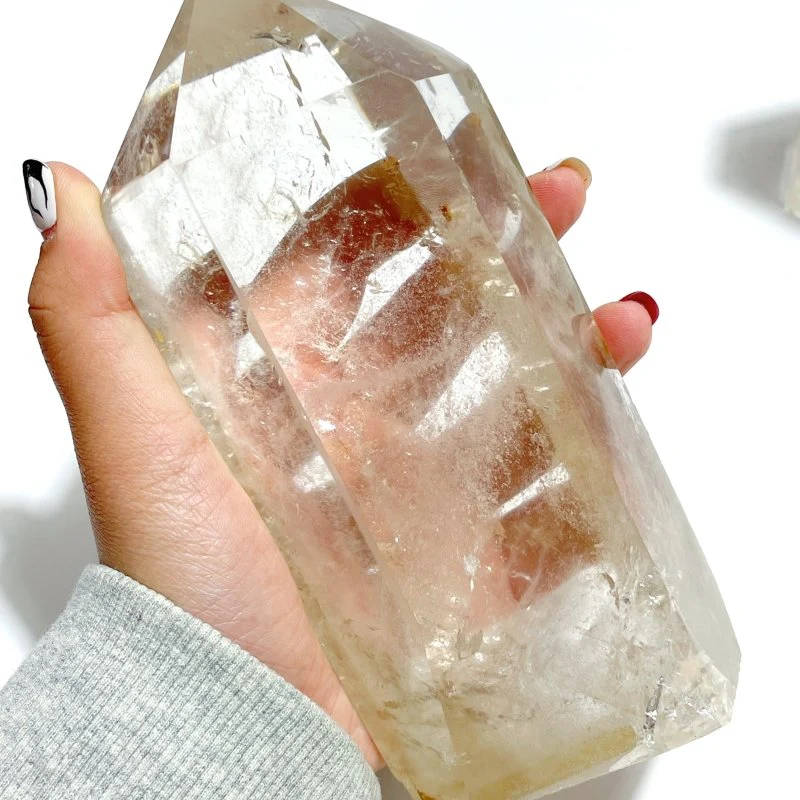 5 Pieces Fat Light Smoky Quartz Tower Point - Image 4