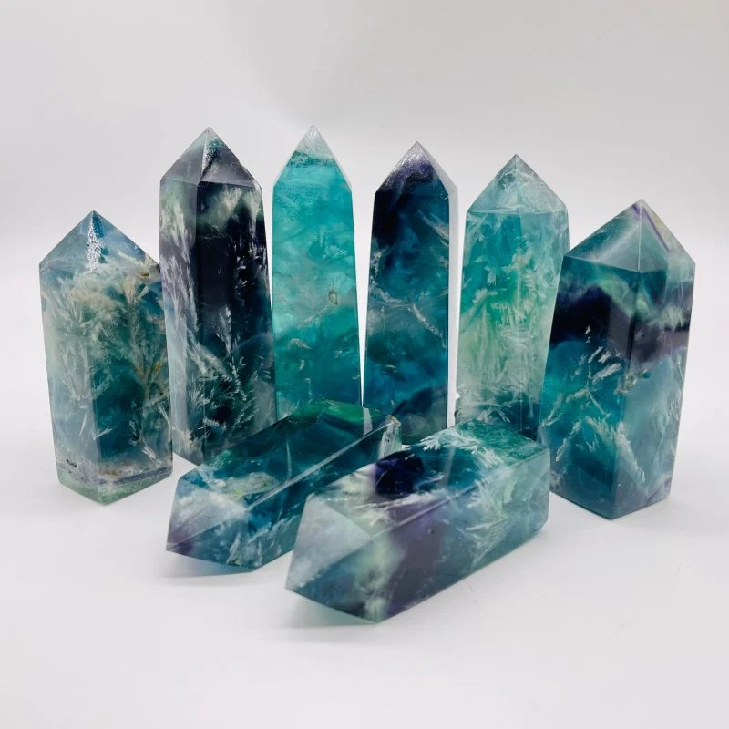 High Quality Feather Fluorite Four-Sided Tower Point Wholesale - Image 2