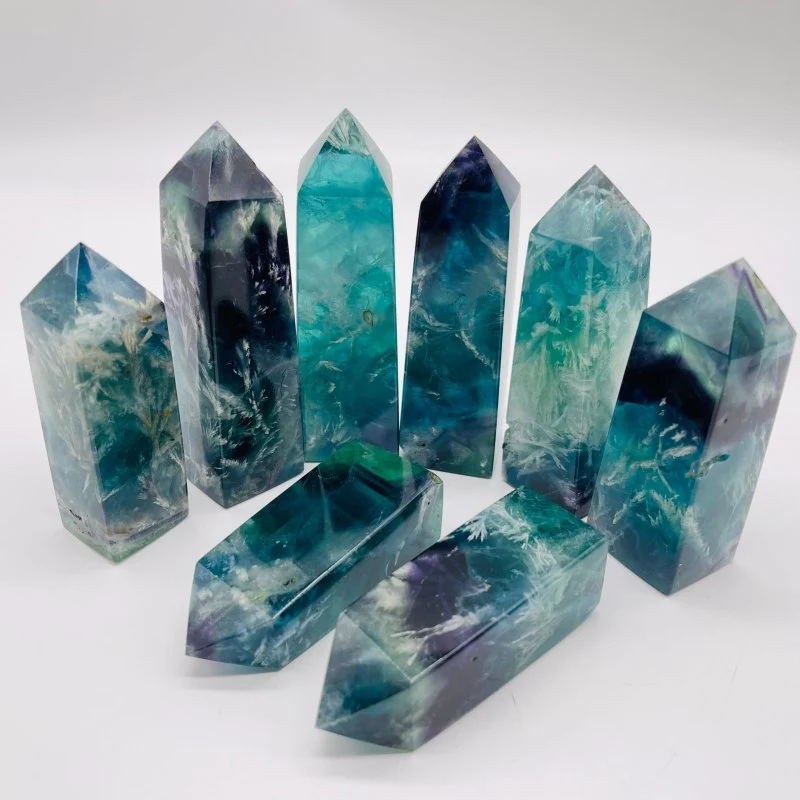 High Quality Feather Fluorite Four-Sided Tower Point Wholesale - Image 3