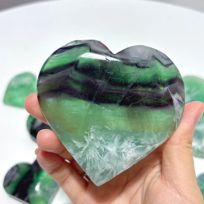 Feather Fluorite Heart Wholesale(with crack) - Image 4