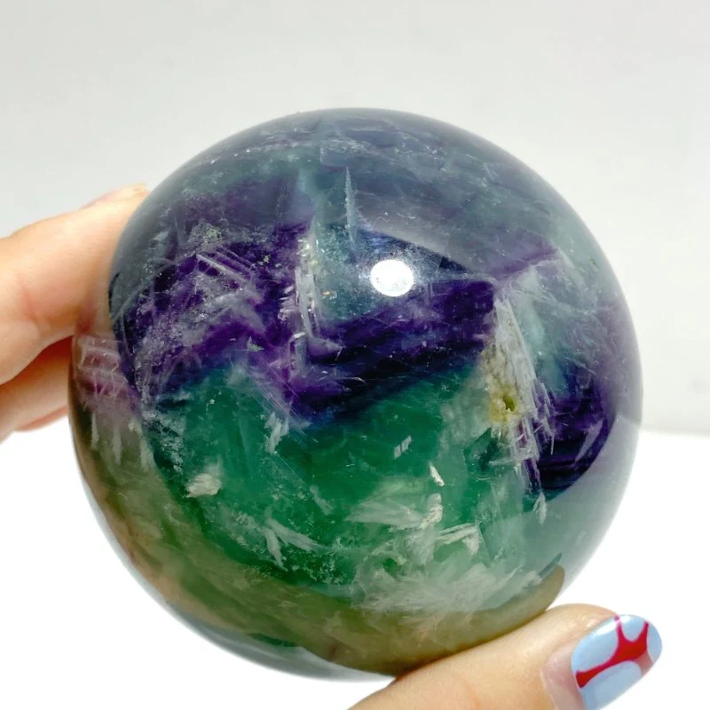 21 Pieces Beautiful Feather Fluorite Sphere - Image 5