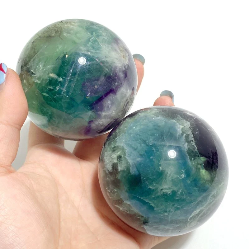 21 Pieces Beautiful Feather Fluorite Sphere - Image 7