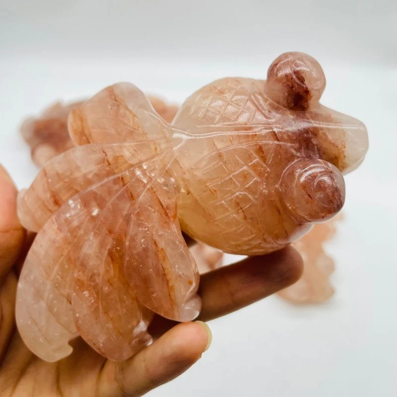 7 Pieces Fire Quartz GoldFish Carving - Image 2