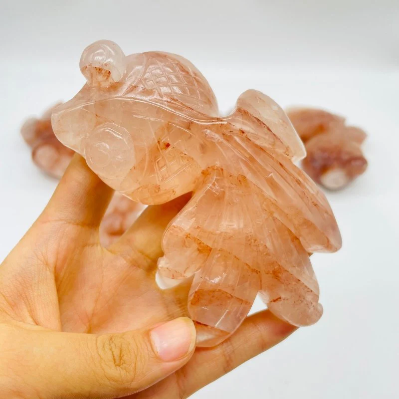 7 Pieces Fire Quartz GoldFish Carving - Image 3