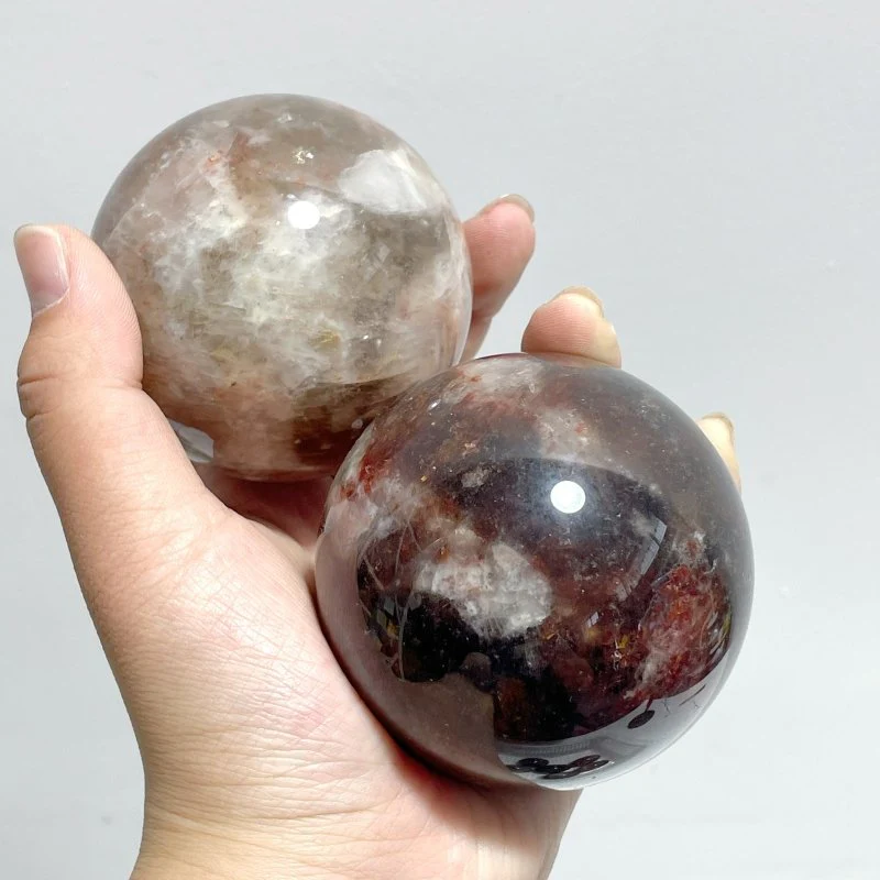 8 Pieces Fire Quartz Mixed Moonstone Spheres - Image 6
