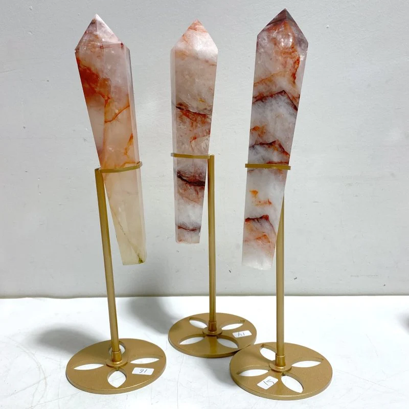 7 Pieces Fire Quartz Point Magic Scepter Wand With Stand - Image 7