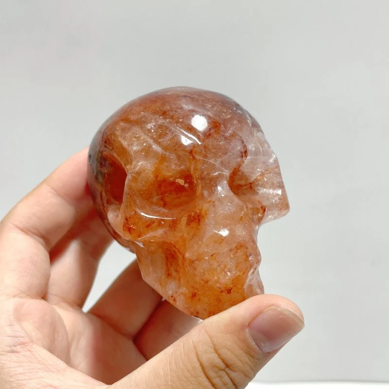 9 Pieces Fire Quartz Skull Carving
