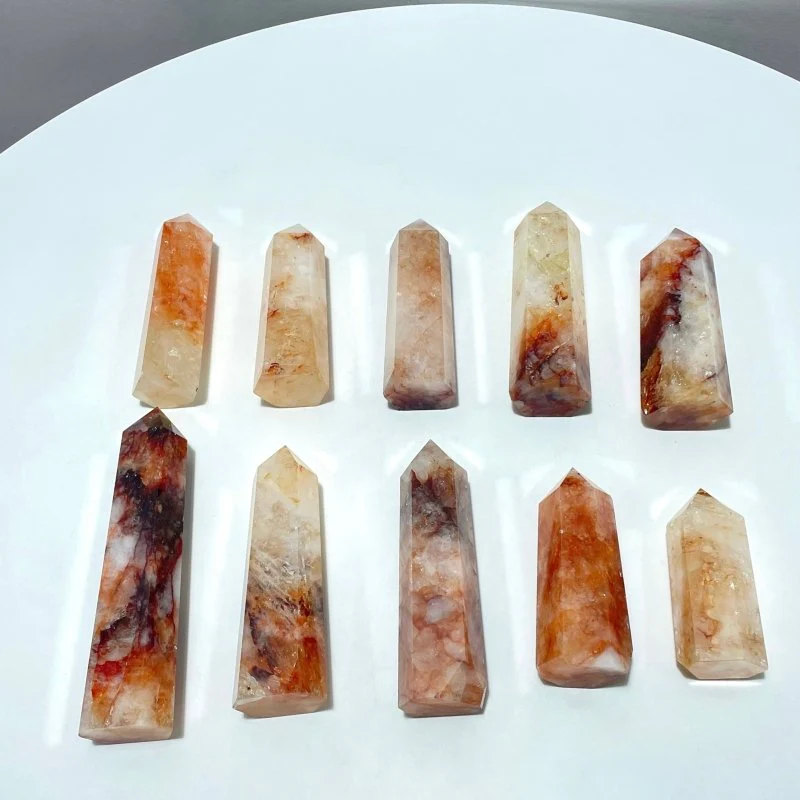 10 Pieces Beautiful Fire Quartz Tower - Image 5