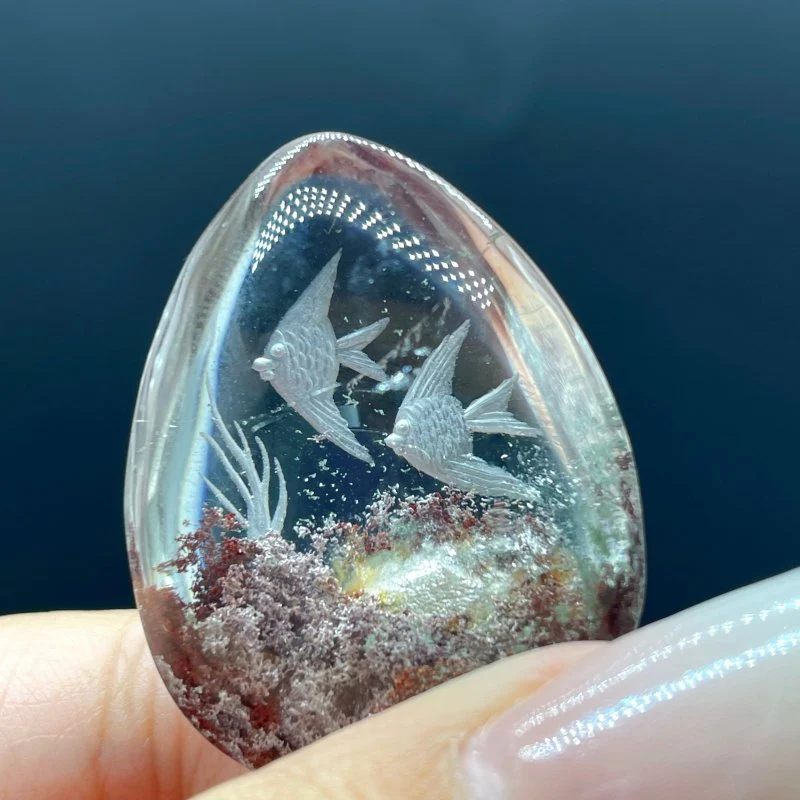 5 Pieces Fish The Underwater World Garden Quartz Inner Scene Carving - Image 2