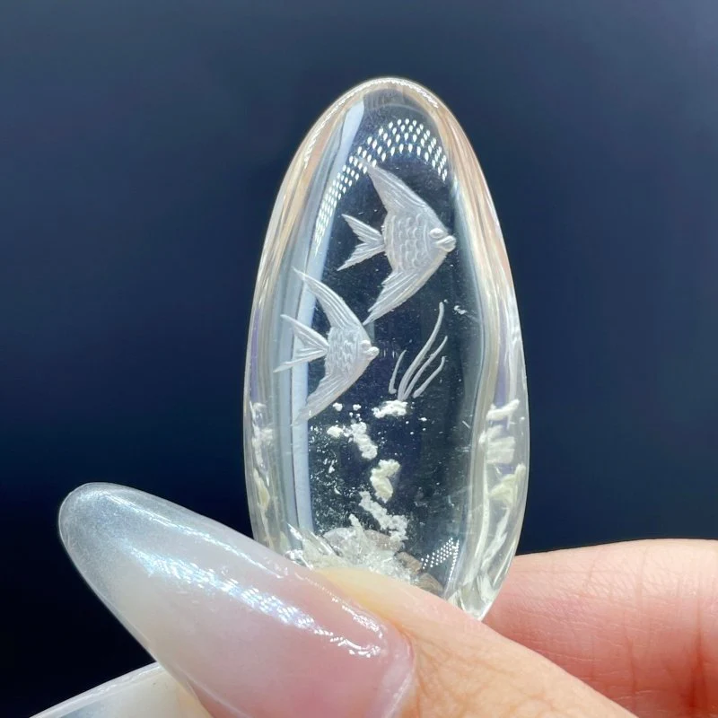 5 Pieces Fish The Underwater World Garden Quartz Inner Scene Carving - Image 4