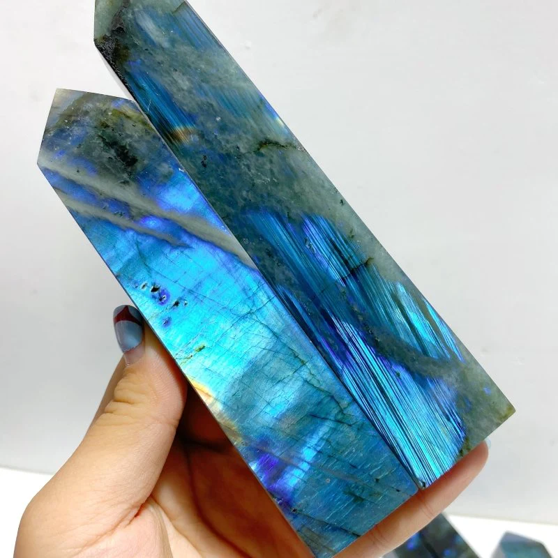 12 Pieces Flash Labradorite Four-Sided Point - Image 2