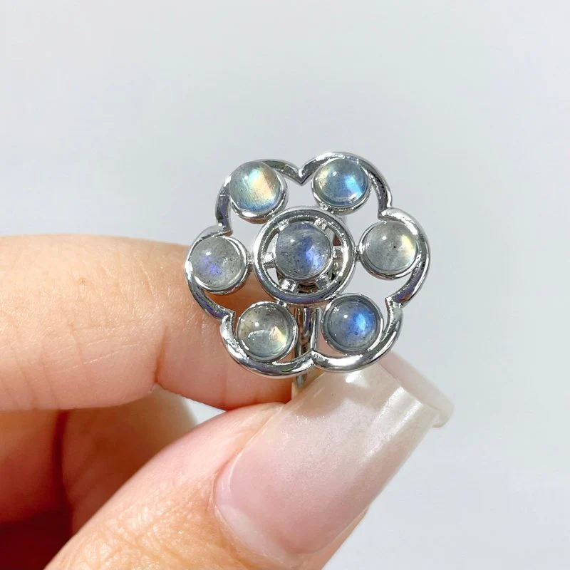 Flower Shape Labradorite Rotatable Ring Crystal Wholesale - Image 3