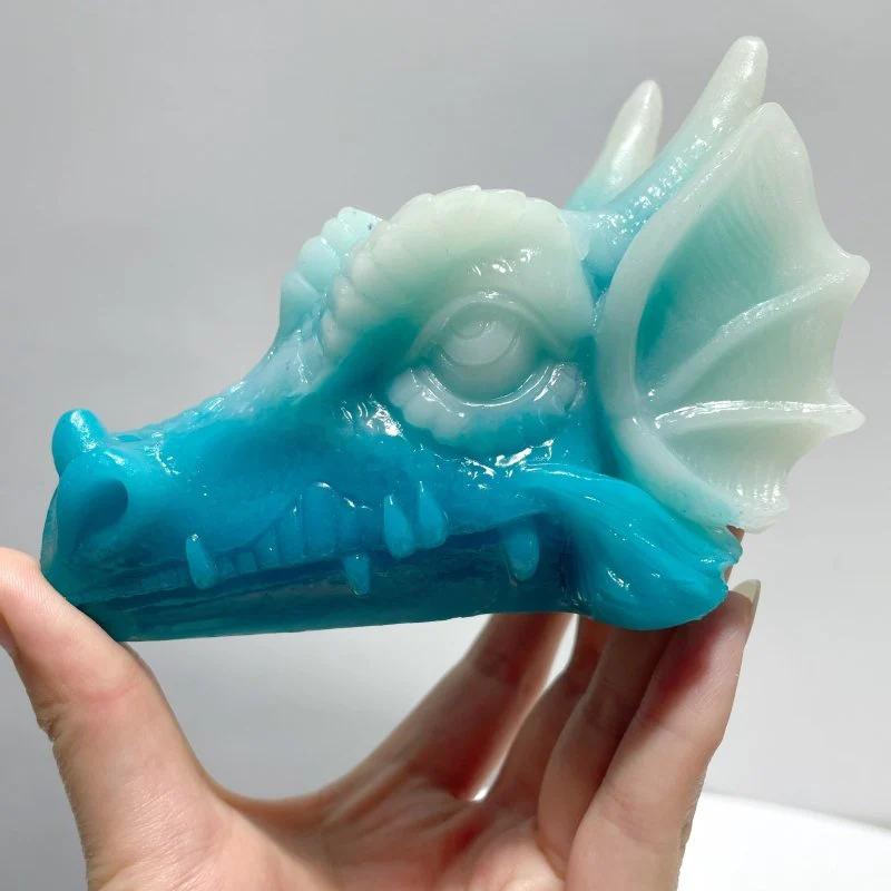 Fluorescent Resin Dragon Head Crystal Stand Wholesale - Image 3