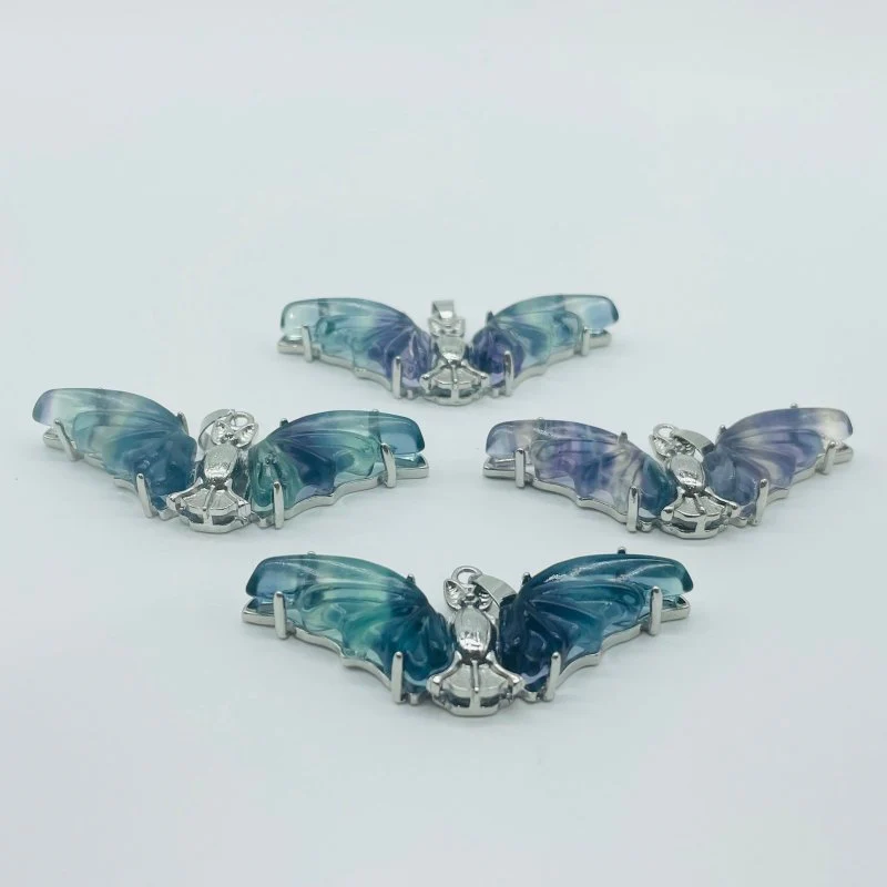 Fluorite Bat Carving Pendant Halloween Stone Bat Wholesale - Image 3